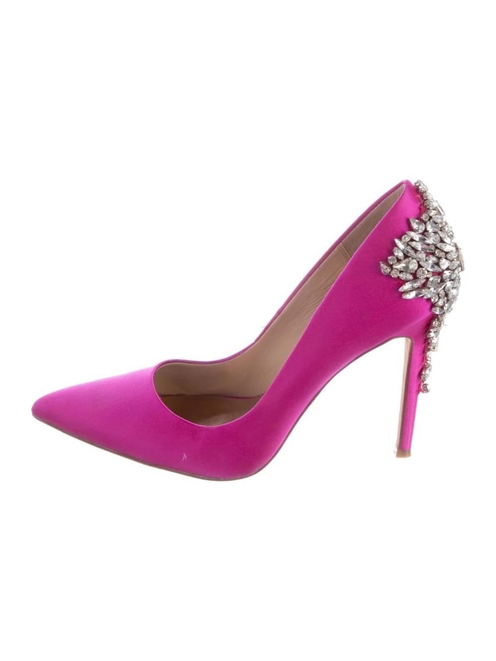 Badgley Mischka Fuchsia Crystal-Embellished Pointed Toe Stiletto Pump